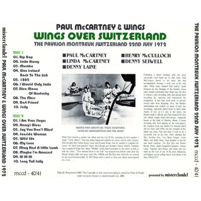 画像2: PAUL McCARTNEY / WINGS OVER SWITZERLAND 【2CD】