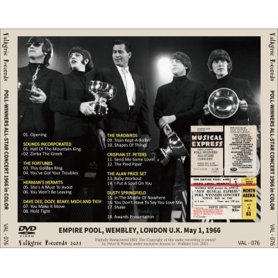 画像2: V.A. 1966 POLL WINNERS ALL STAR CONCERT IN COLOR DVD