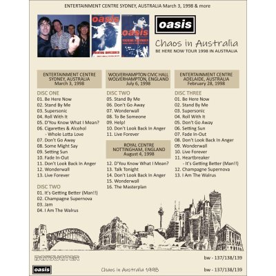 画像2: OASIS 1998 CHAOS IN AUSTRALIA 3CD