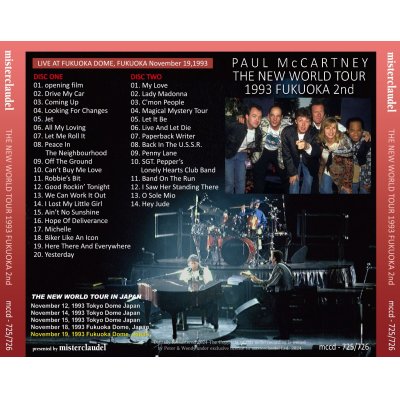 画像2: PAUL McCARTNEY 1993 THE NEW WORLD TOUR FUKUOKA 2nd 2CD