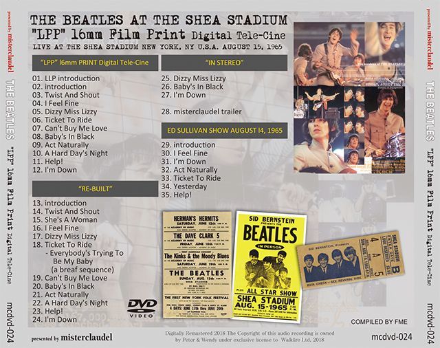 THE BEATLES / SHEA STADIUM ”LPP” 16mm PRINT DIGITAL TELE-CINE 【DVD】