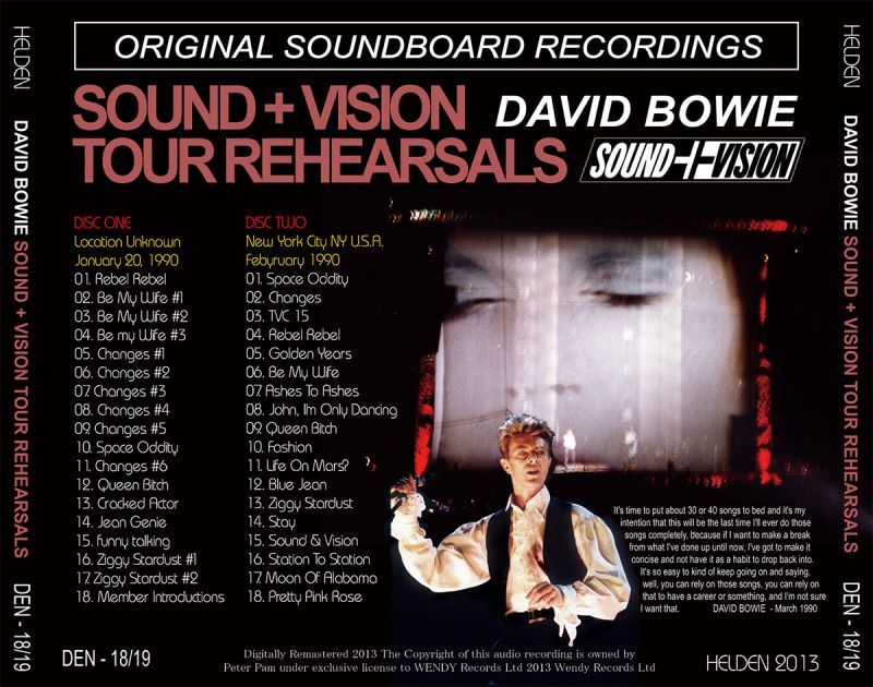 DAVID BOWIE / SOUND + VISION TOUR REHEARSALS 【2CD】 - BOARDWALK