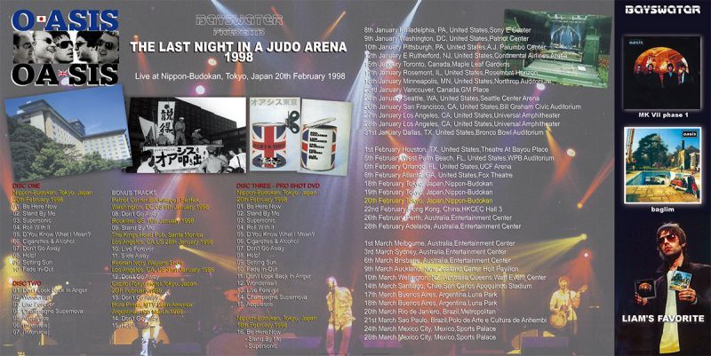 OASIS 1998 THE LAST NIGHTS IN A JUDO ARENA 2CD+DVD - BOARDWALK