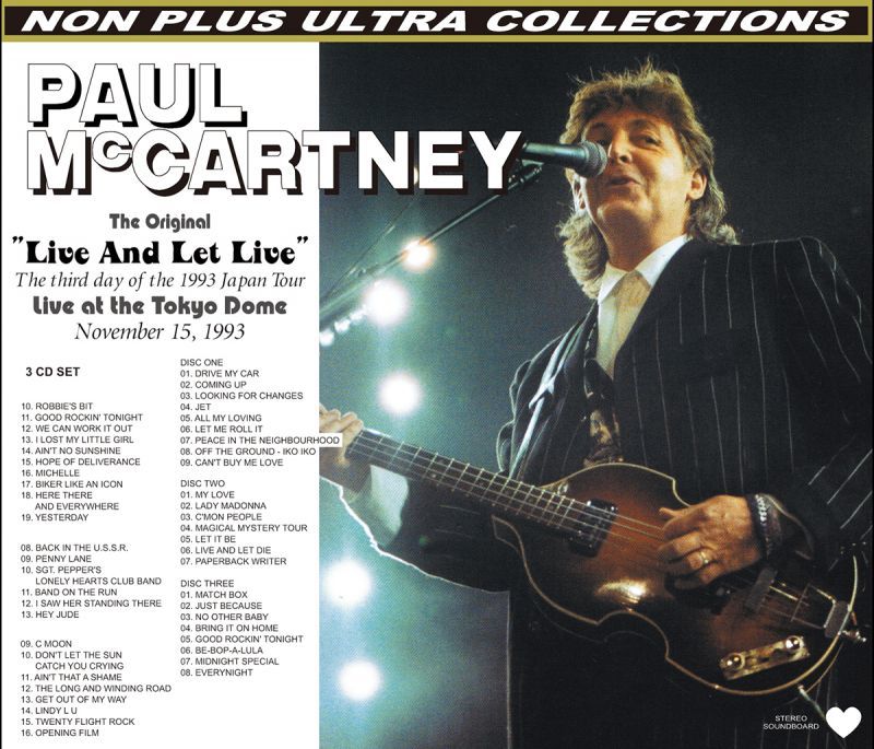 PAUL McCARTNEY / LIVE AND LET LIVE 【3CD】
