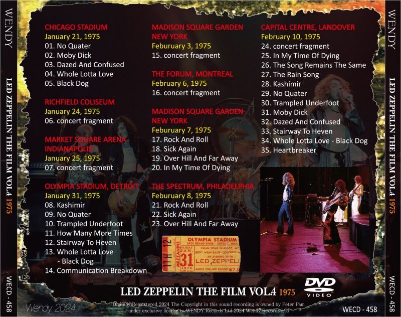 LED ZEPPELIN THE FILM VOL.4 1975 DVD