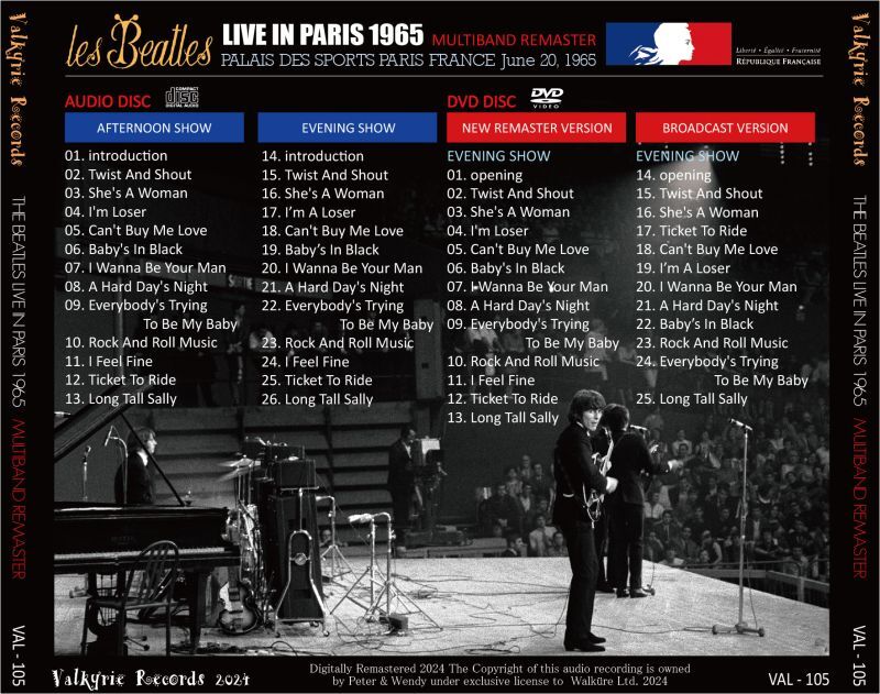 THE BEATLES 1965 LIVE IN PARIS MULTIBAND REMASTER CD+DVD